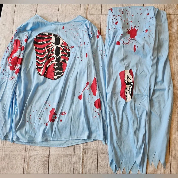 Era Spooky Bloody Zombie Doctor Halloween Costume Men's Size Medium 3 Piece Set - Picture 2 of 6